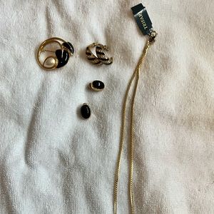 Black and gold costume jewelry by Trifari